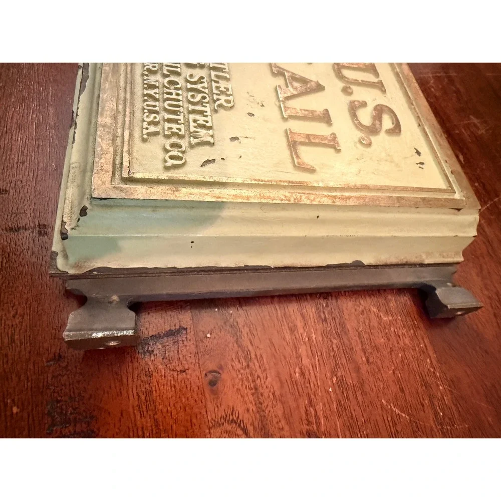 Vintage US Mail Bronze Mail Chute Cutler Mailing System Rochester NY Industrial